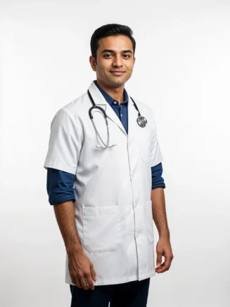 Doctors Coat Unisex Half Sleeve – White