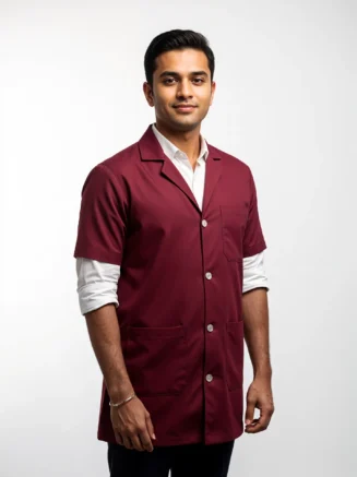 Unisex Support Staff Jacket – Maroon Half Sleeve