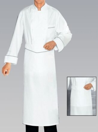 Ankle length White Apron With Flap