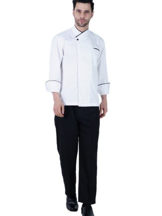 Chef coat Premium Black- Consealed Button