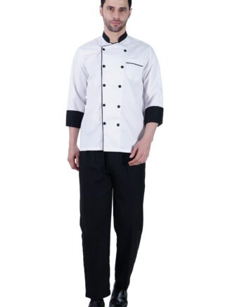 Chef coat Deluxe White- Black Collar