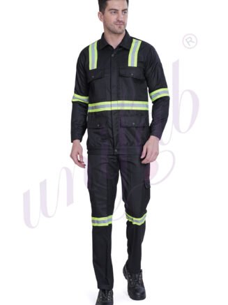 Work Uniform Black with Reflective Tape - Full Sleeve
