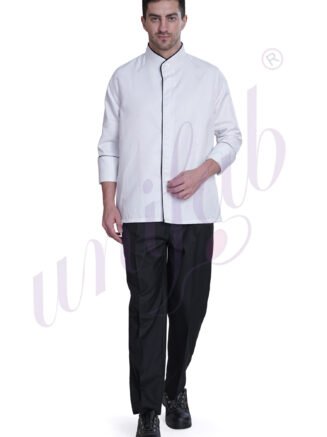 Chef Coat Premium White- Black Trim