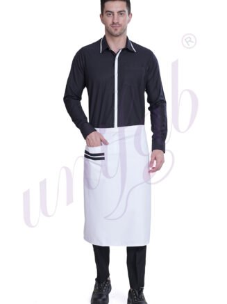 Restaurant Service Shirt Black with White Apron