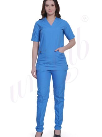 Medical Scrub Female Plain Sky Blue