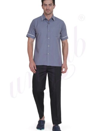 Nursing Uniform Male Grey with Black Pants - Half Sleeve