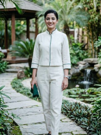 Resort Linen Tunic Female White - Full Sleeve