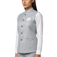 Nehru Jacket-Female- L Grey Mellange (2)