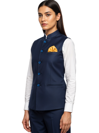 Nehru Jacket-Female- Navy Blue (2)