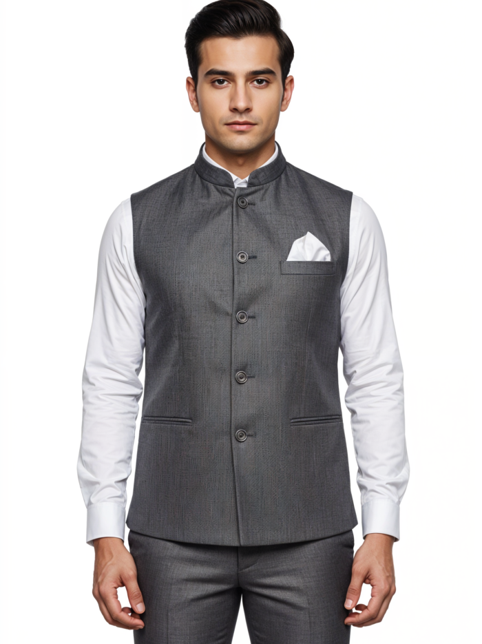 Nehru Jacket-Male- D Grey Mellange (1) Nehru Jacket-Male- D Grey Mellange (1)