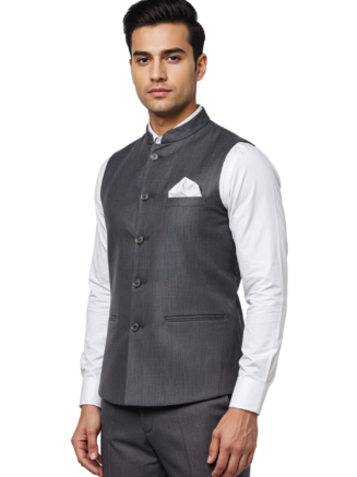 Nehru Jacket-Male- D Grey Mellange (2)