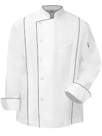Chef coat Premium White- Black Chest trim