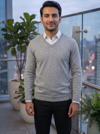 Grey Melange Winter Sweater