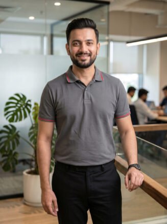 Company Employee Polo T-Shirt Grey