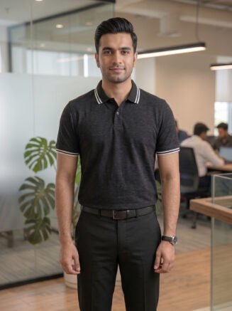 Company Employee Polo T-Shirt Dark Grey