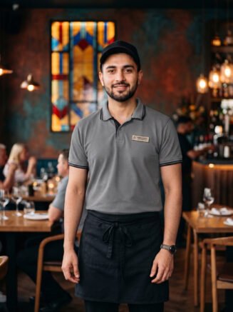 Restaurant Staff Polo T-Shirt Grey