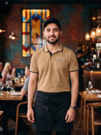 Restaurant Staff Polo T-Shirt Peach
