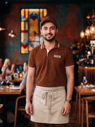 Restaurant Staff Polo T-Shirt Brown